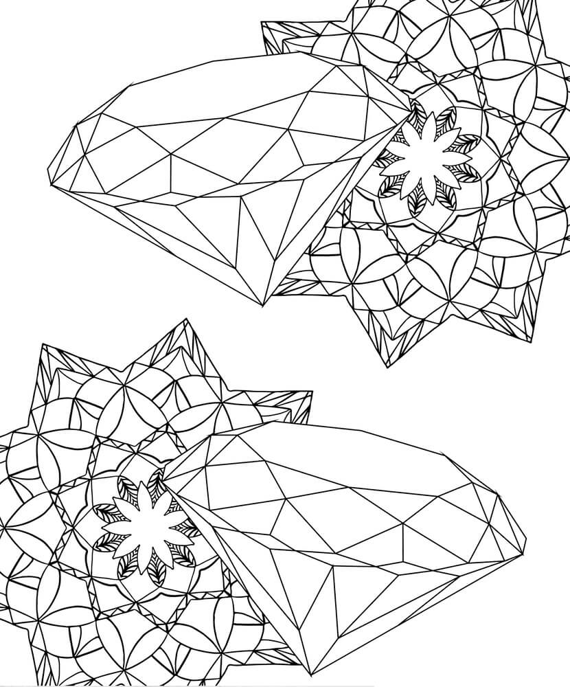 Nakreslete Diamant základní tisknutelné omalovánka