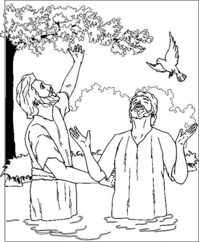 Nakreslete Ježíšův Křest snadný omalovánka