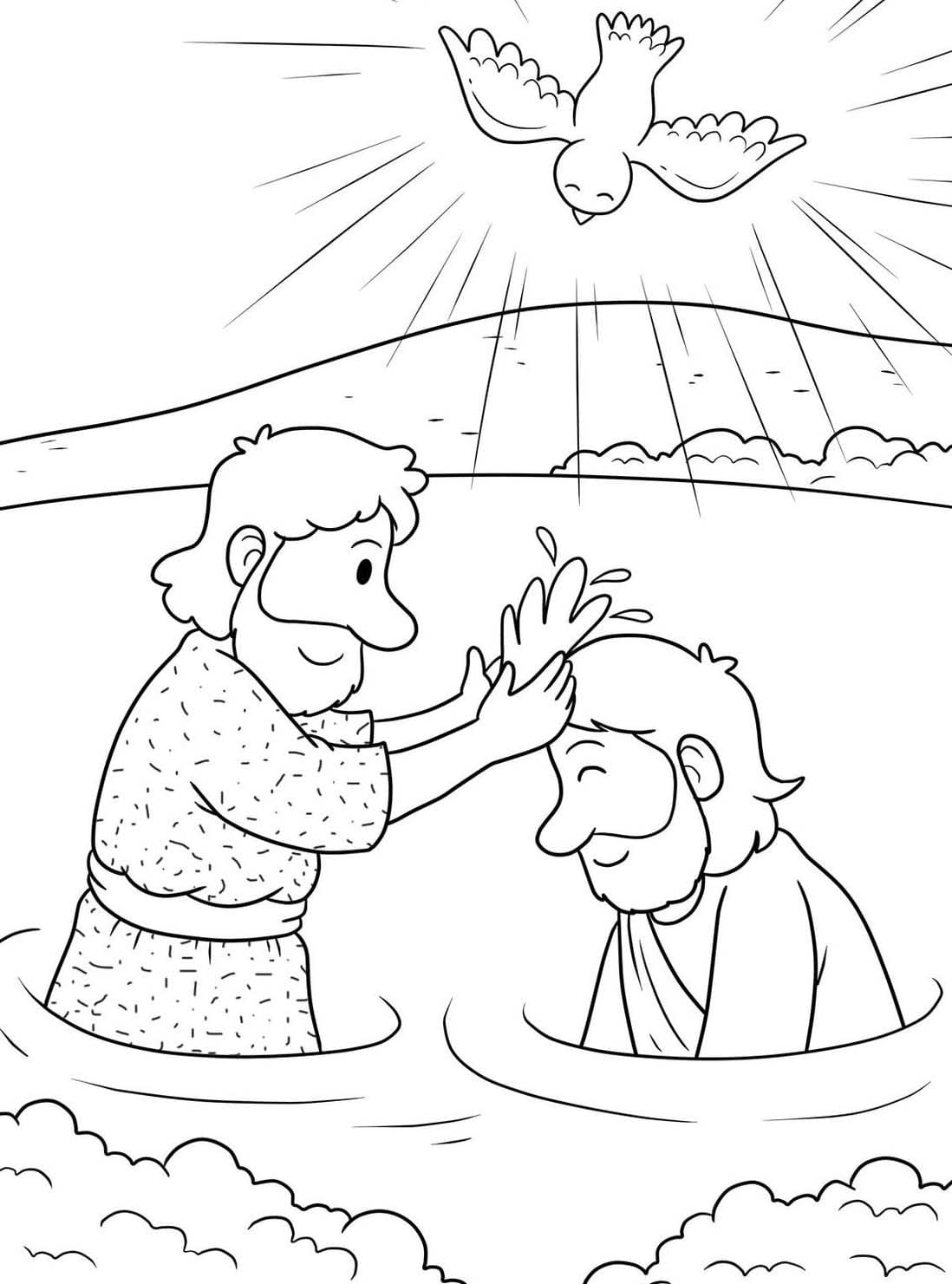 Nakreslete Ježíšův Křest omalovánka