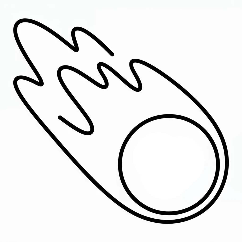 Nakreslete Kometa tisknutelné pro děti omalovánka