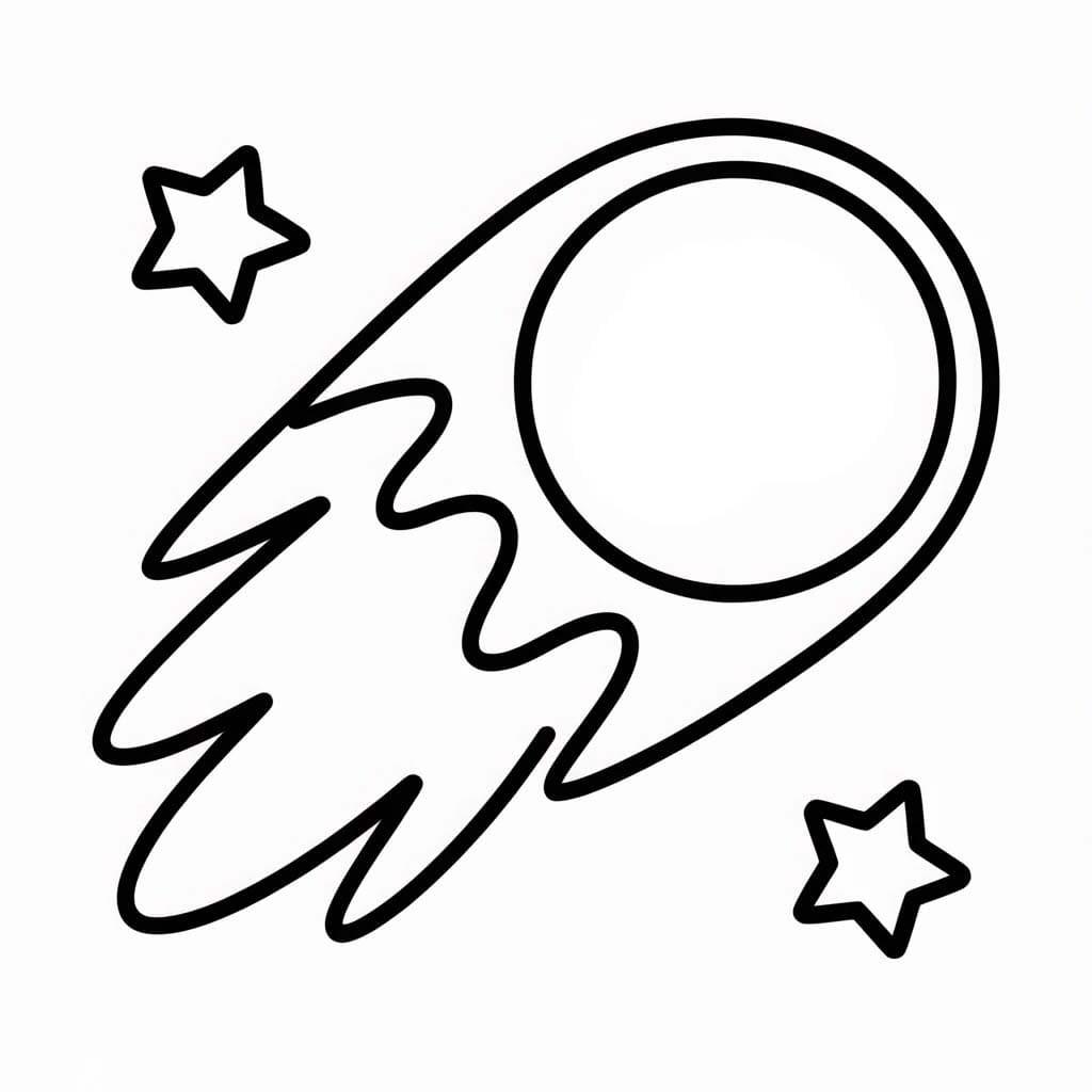 Nakreslete Kometa tisknutelné omalovánka