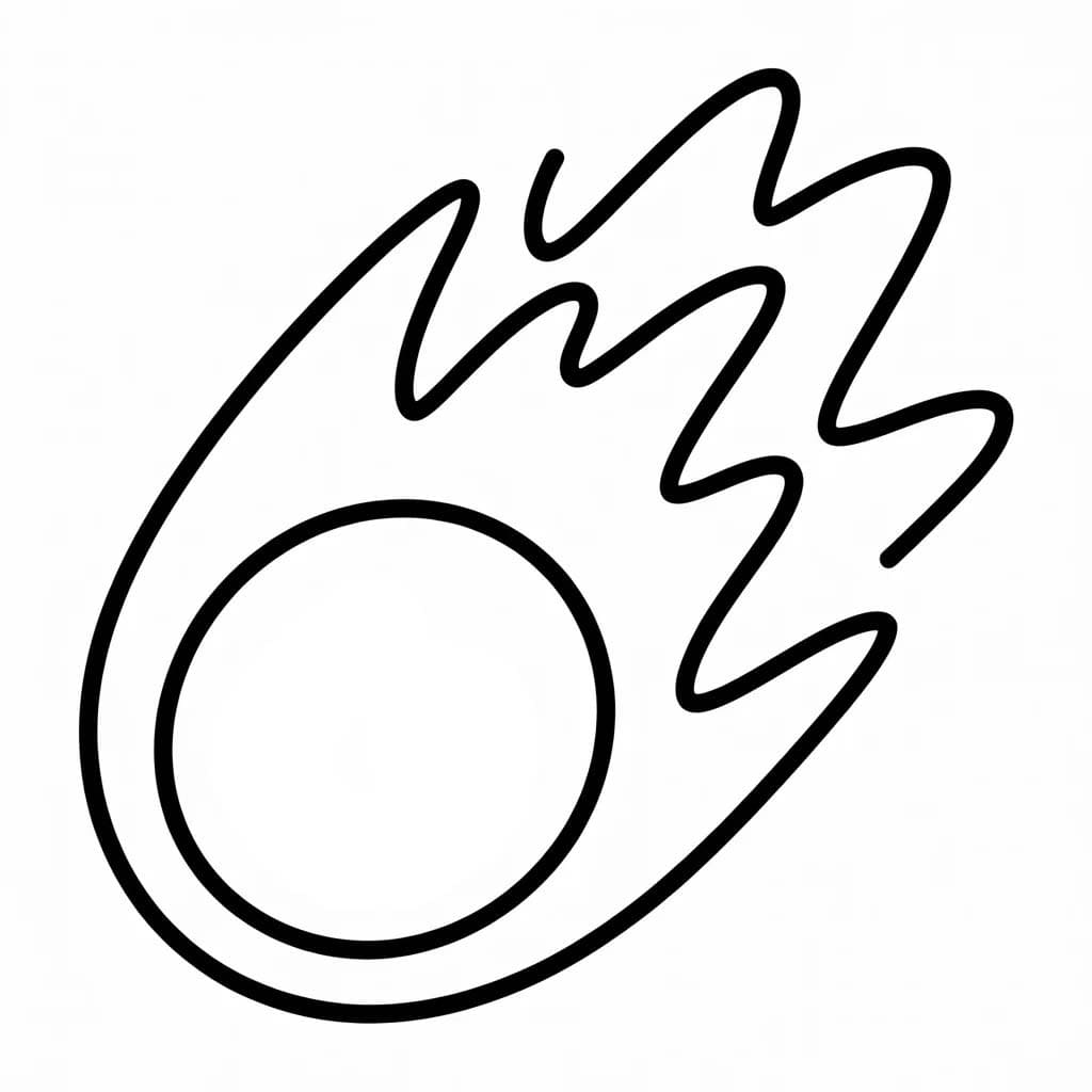 Nakreslete Kometa zdarma prostý tisknutelné omalovánka