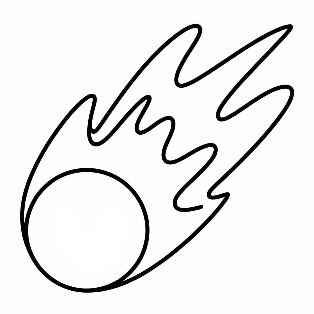 Nakreslete Kometa zdarma snadný tisknutelné omalovánka