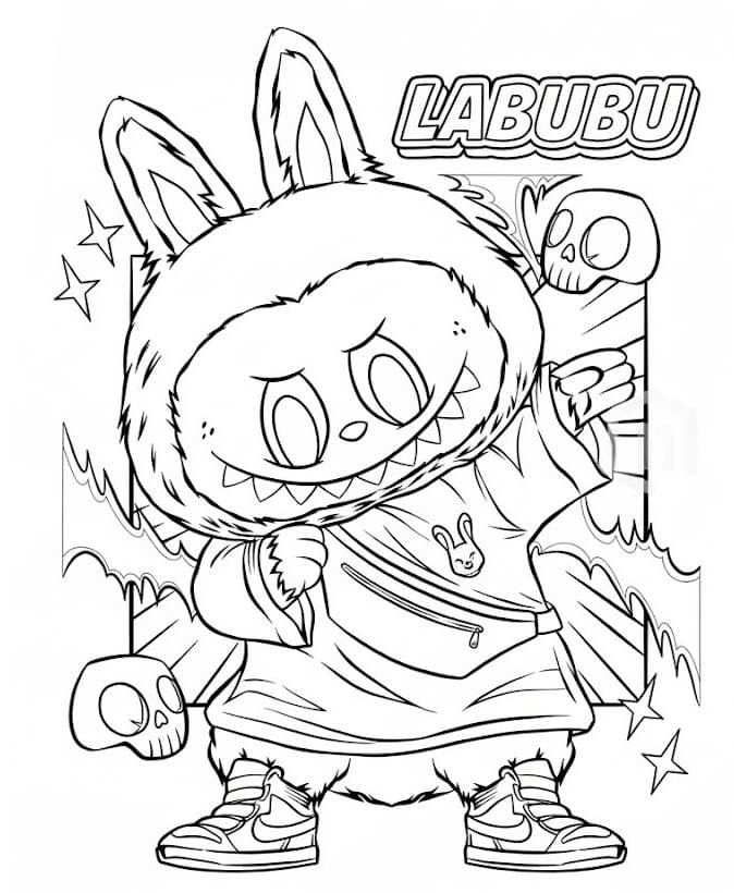 Nakreslete Labubu k vytisknutí zdarma omalovánka