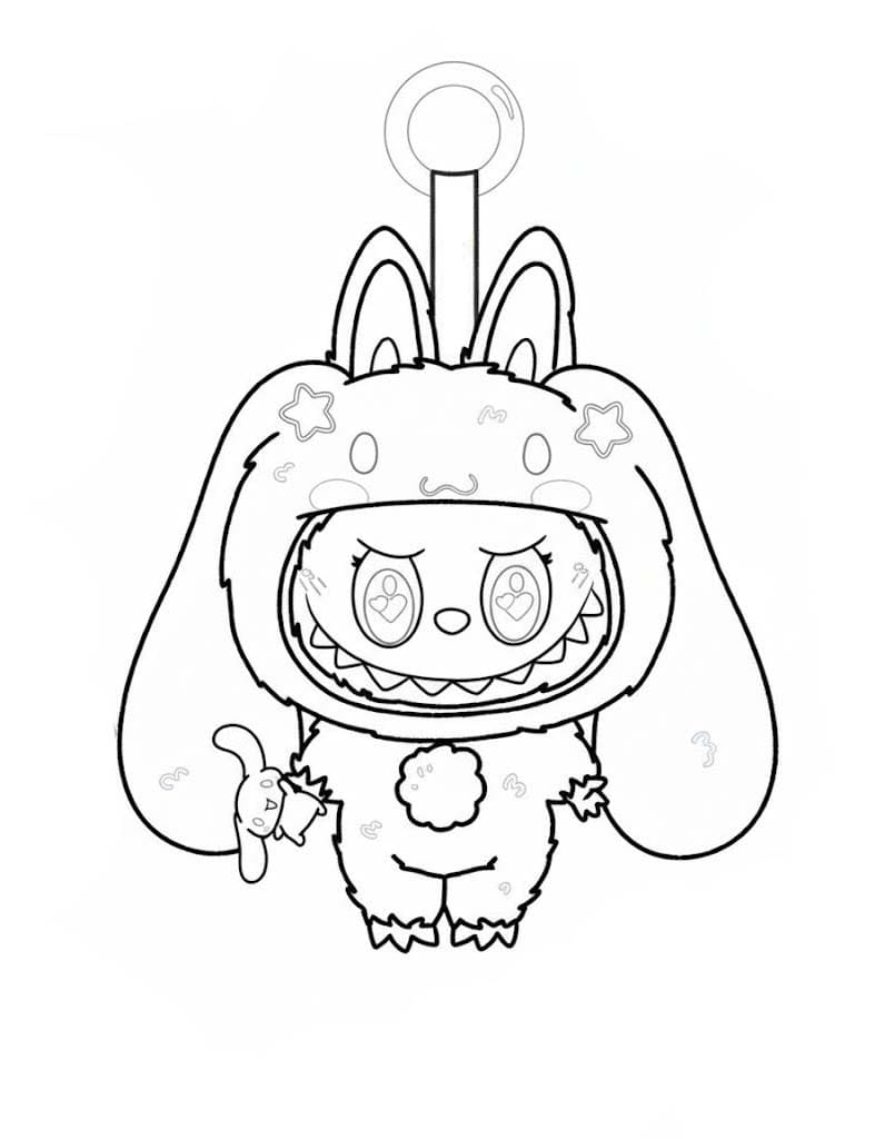 Nakreslete Labubu prostý tisknutelné omalovánka