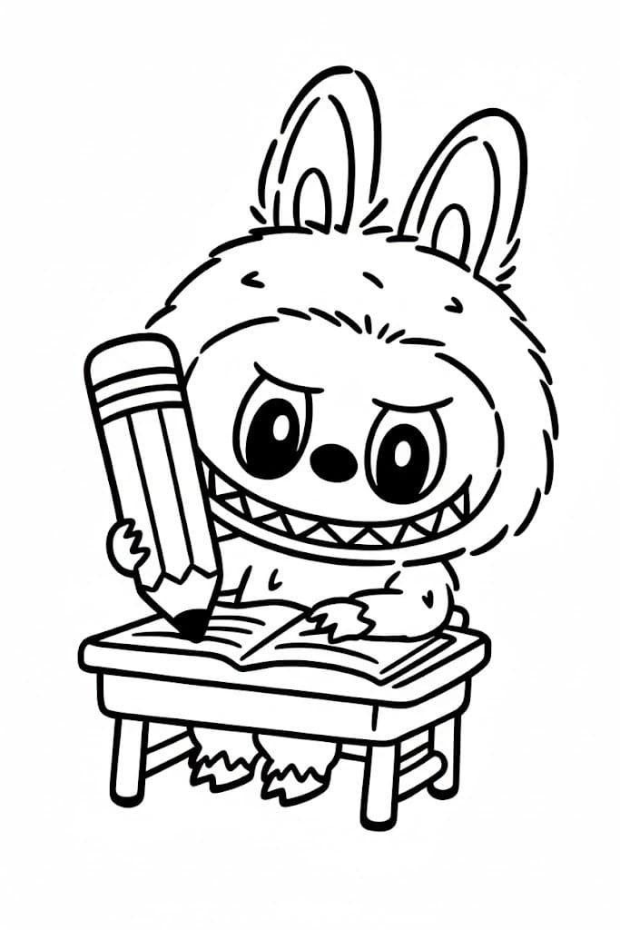 Nakreslete Labubu zdarma pro děti omalovánka