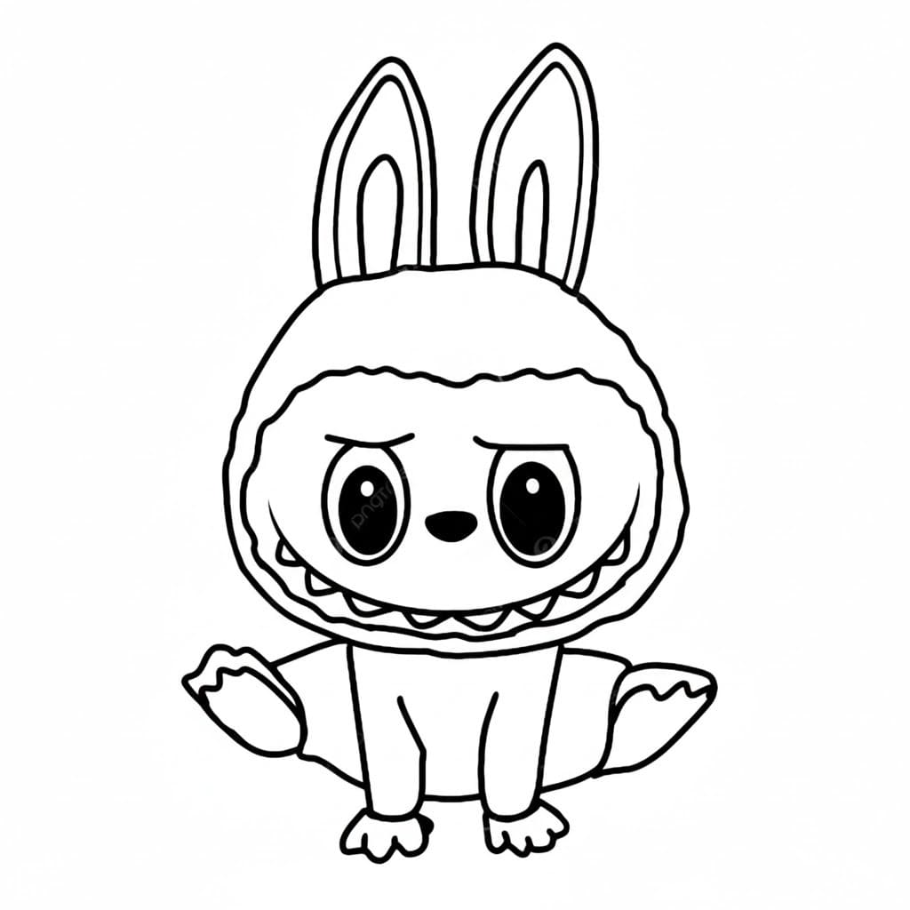 Nakreslete Labubu zdarma prostý tisknutelné omalovánka