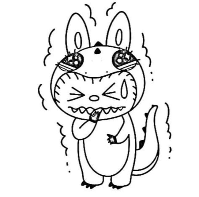 Nakreslete Labubu zdarma prostý omalovánka