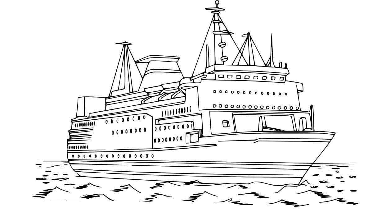 Nakreslete Parník pro děti omalovánka