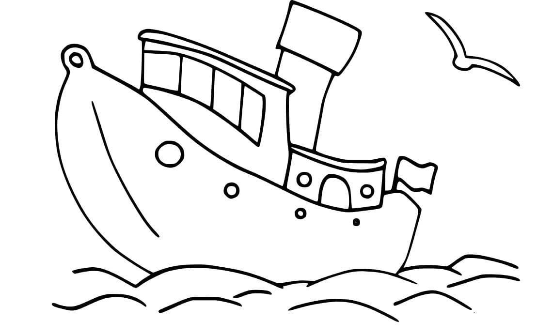 Nakreslete Parník prostý tisknutelné omalovánka