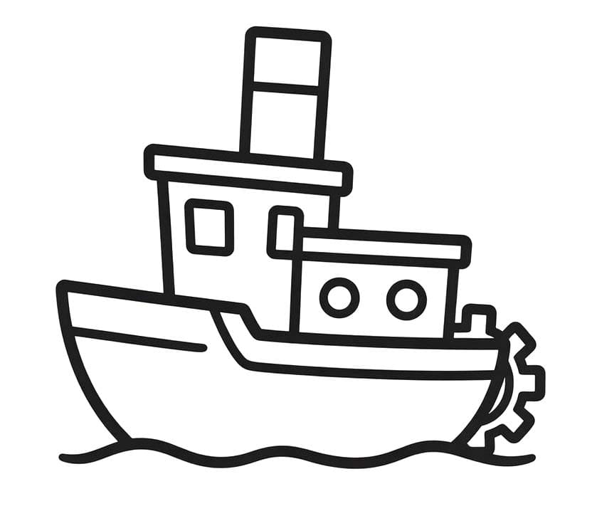 Nakreslete Parník prostý omalovánka