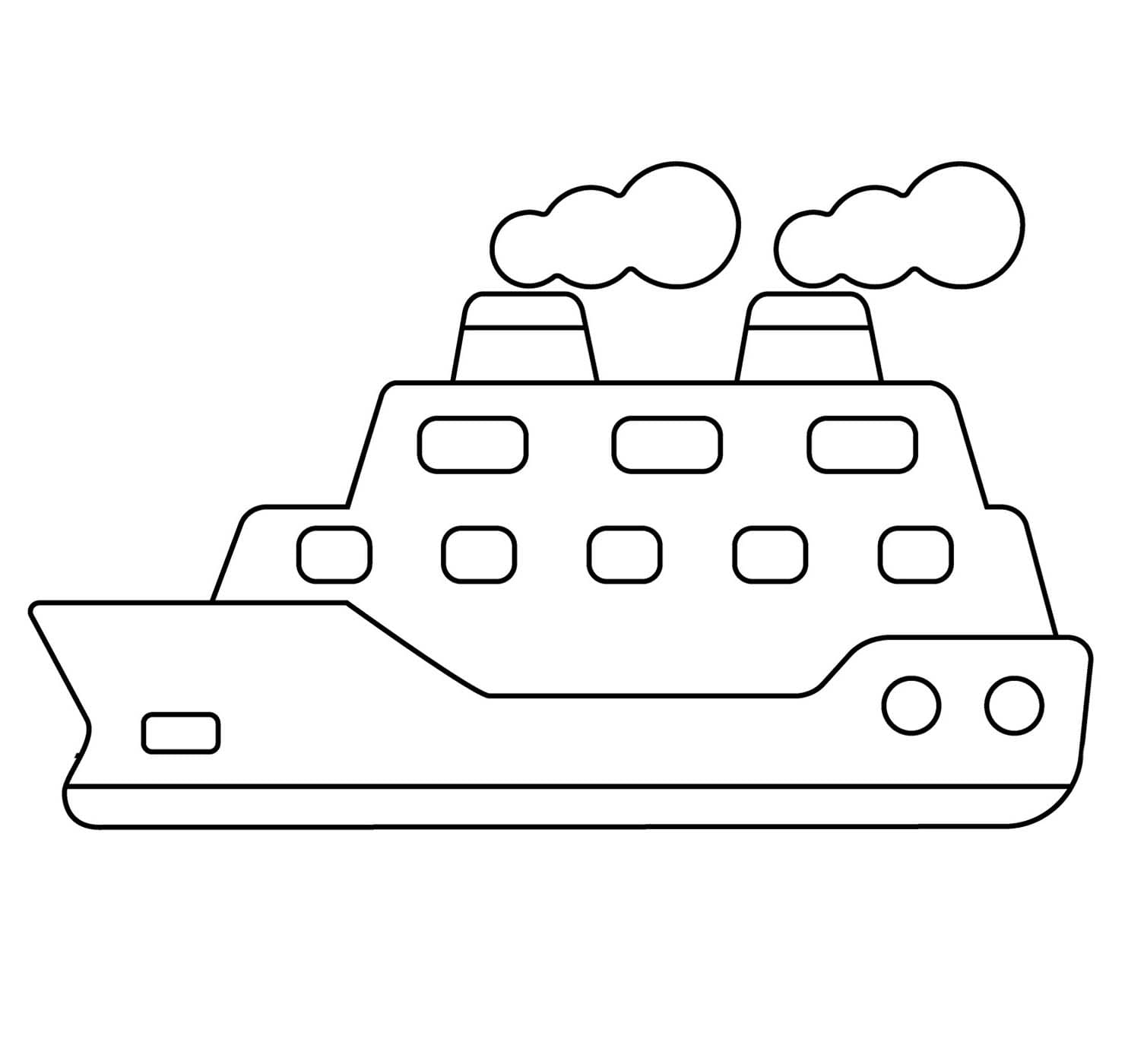 Nakreslete Parník snadný omalovánka