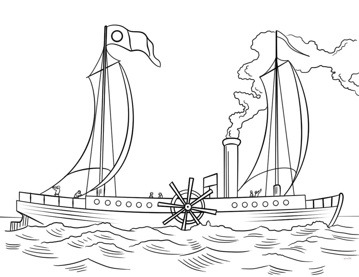 Nakreslete Parník omalovánka