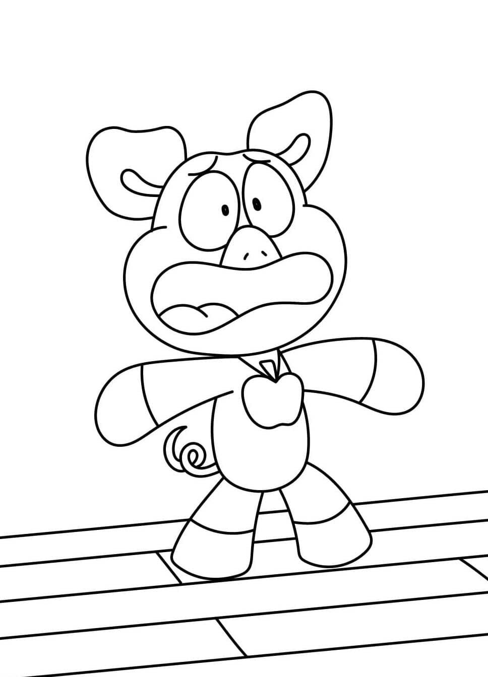 Nakreslete PickyPiggy k vytisknutí omalovánka