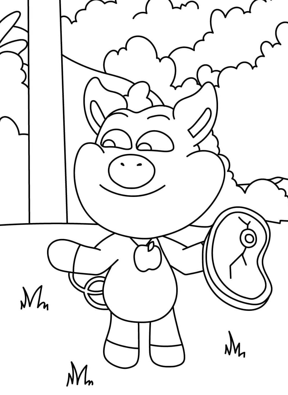 Nakreslete PickyPiggy pro děti omalovánka