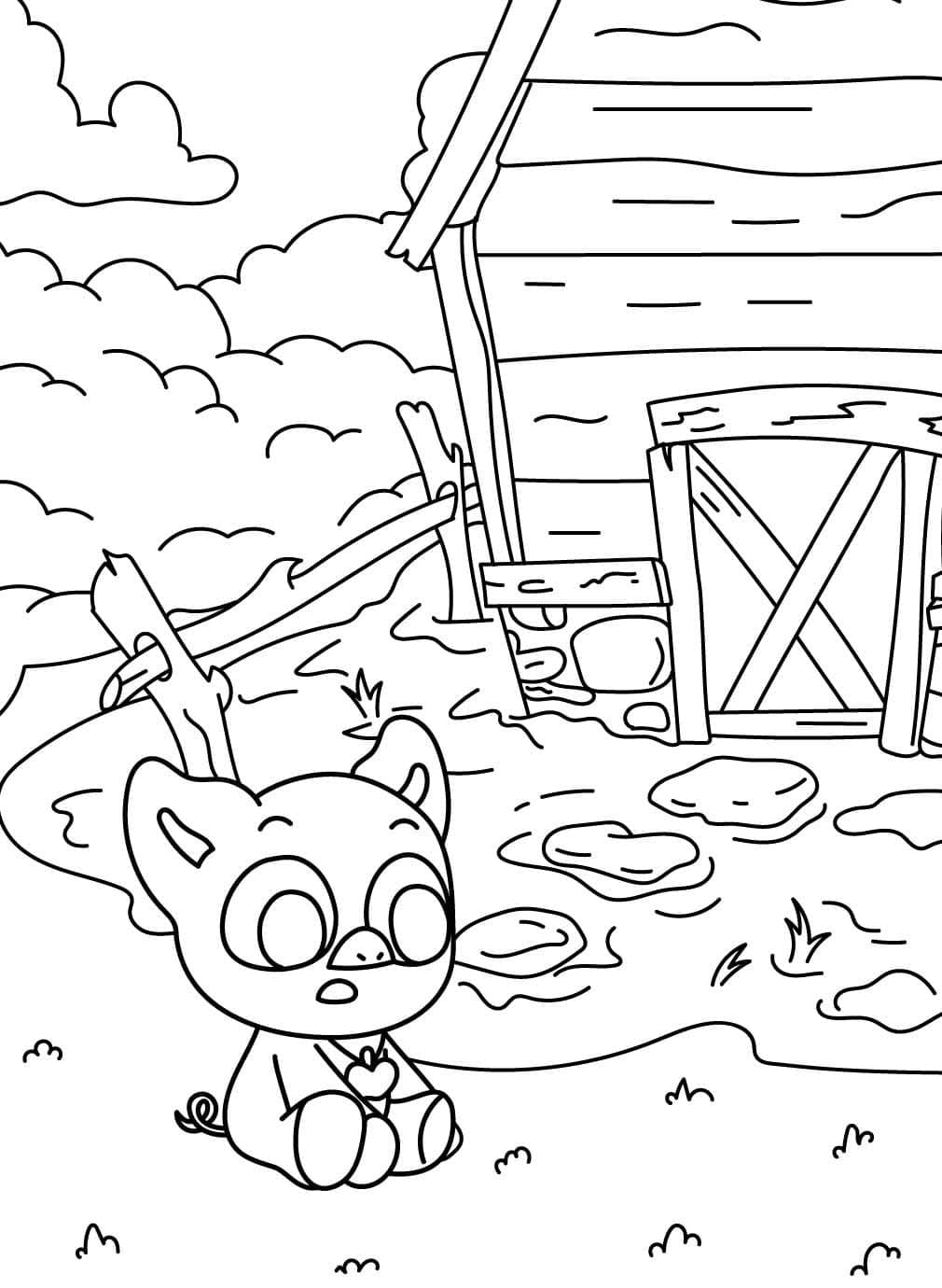 Nakreslete PickyPiggy tisknutelné pro děti omalovánka