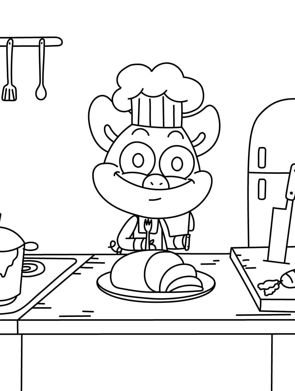 Nakreslete PickyPiggy zdarma pro děti omalovánka