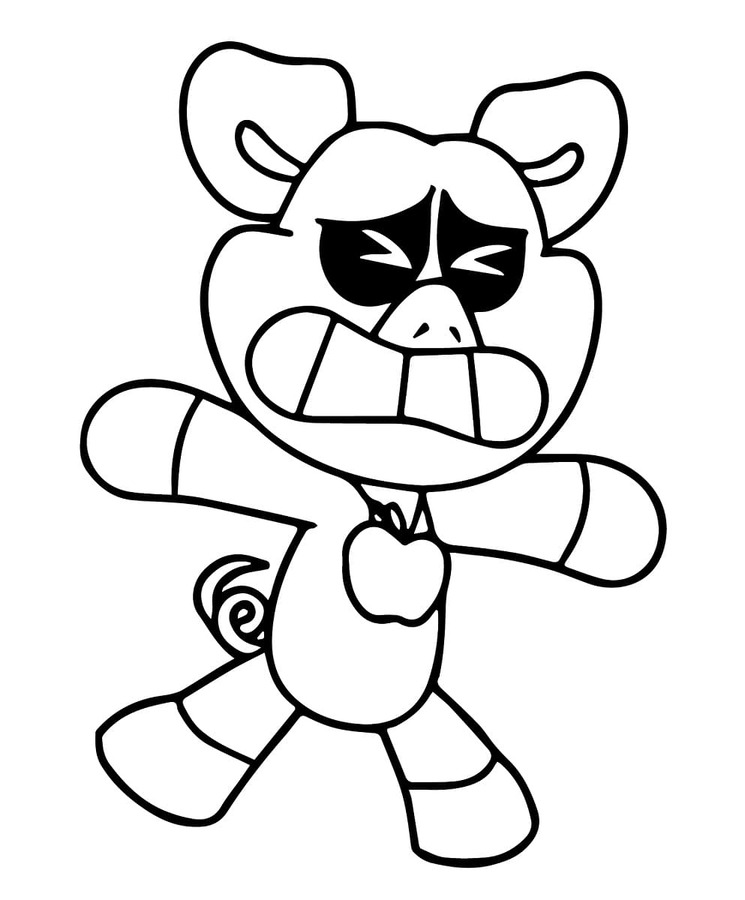 Nakreslete PickyPiggy zdarma základní tisknutelné omalovánka