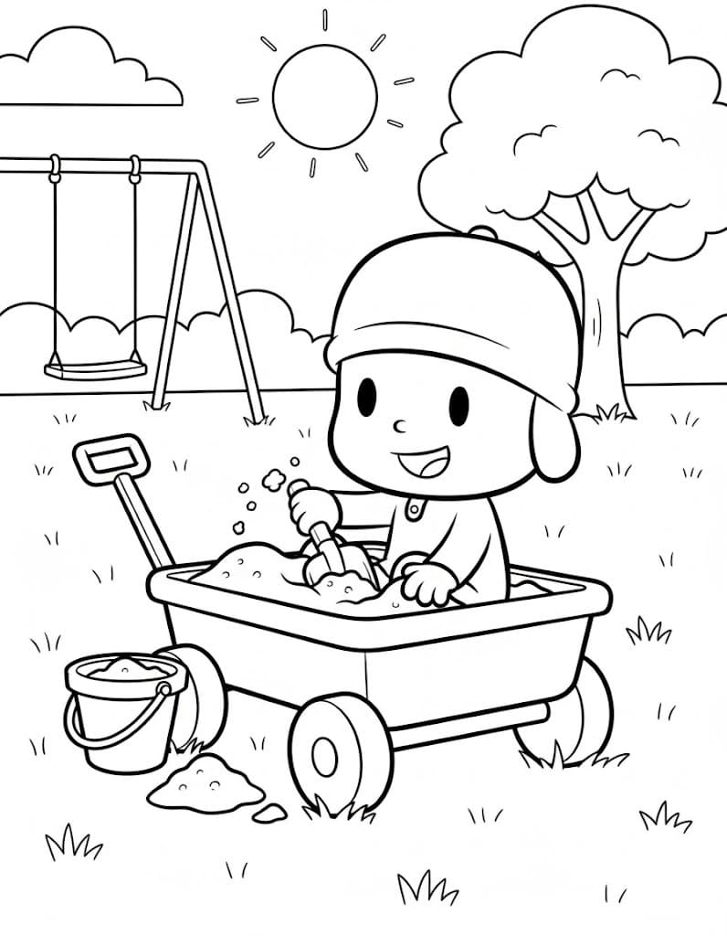 Nakreslete Pocoyo zdarma omalovánka