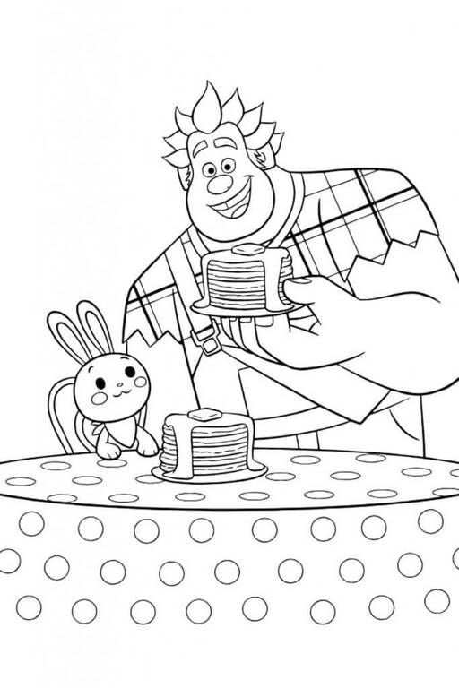 Nakreslete Raubíř Ralf základní tisknutelné omalovánka