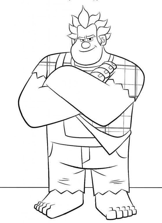 Nakreslete Raubíř Ralf zdarma snadný tisknutelné omalovánka