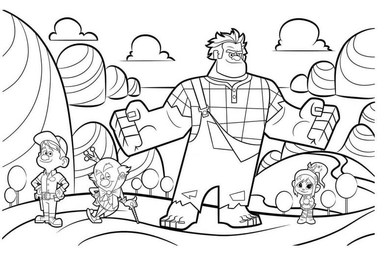 Nakreslete Raubíř Ralf zdarma snadný omalovánka