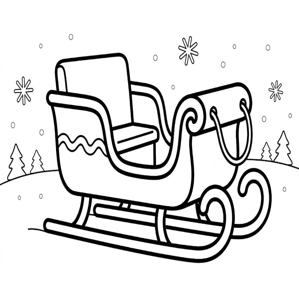 Nakreslete Sáně k vytisknutí zdarma omalovánka