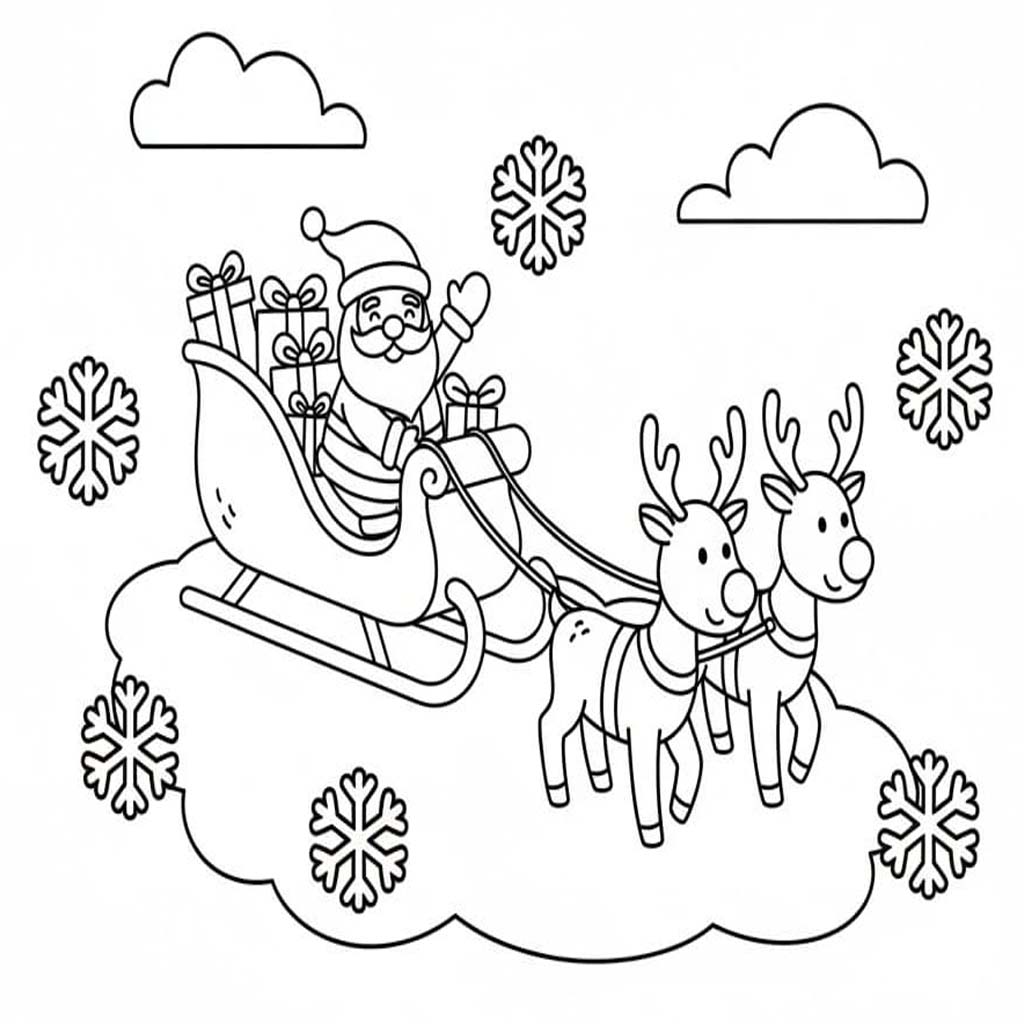 Nakreslete Sáně pro děti omalovánka