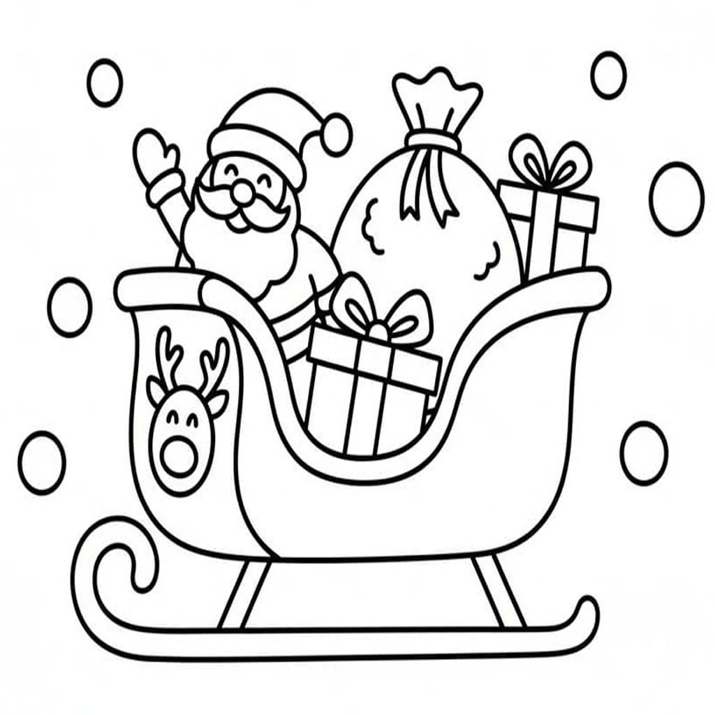 Nakreslete Sáně snadný tisknutelné omalovánka