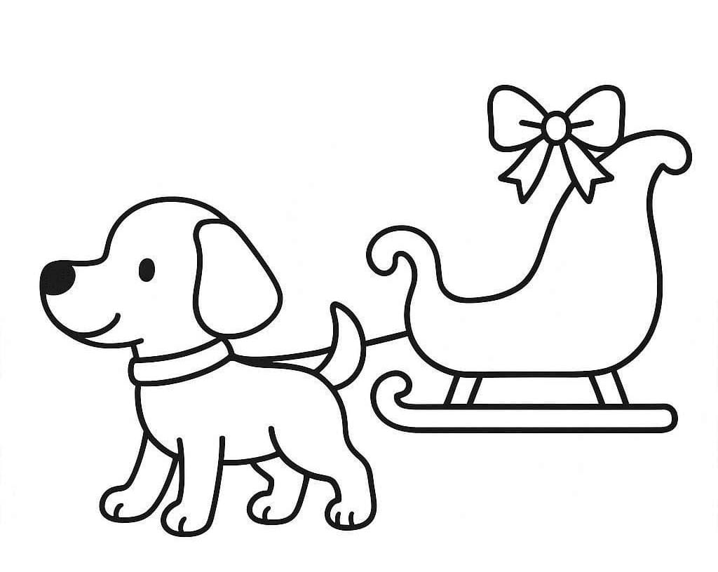 Nakreslete Sáně snadný omalovánka