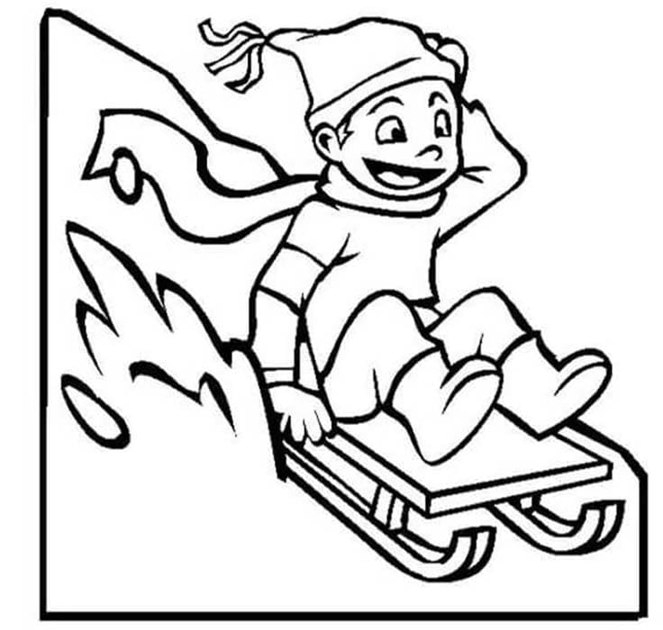 Nakreslete Sáně zdarma prostý omalovánka