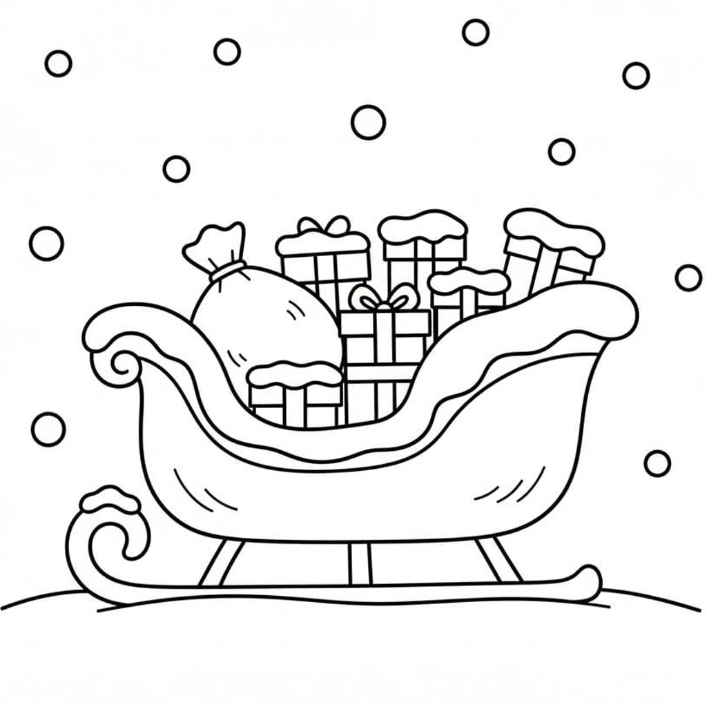 Nakreslete Sáně zdarma snadný tisknutelné omalovánka