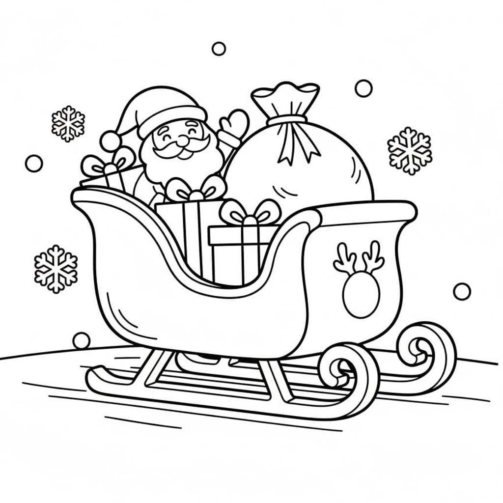 Nakreslete Sáně zdarma snadný omalovánka