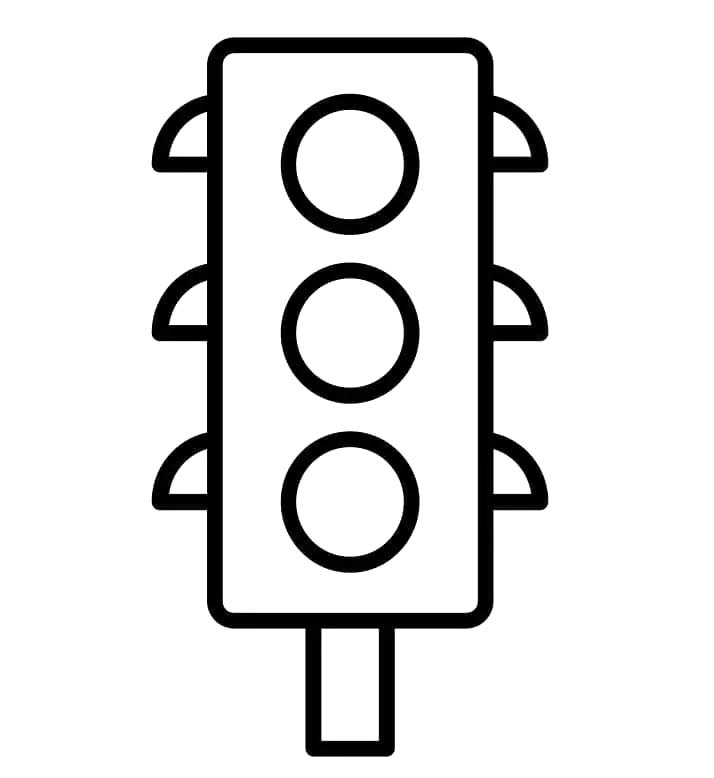 Nakreslete Semafor prostý tisknutelné omalovánka