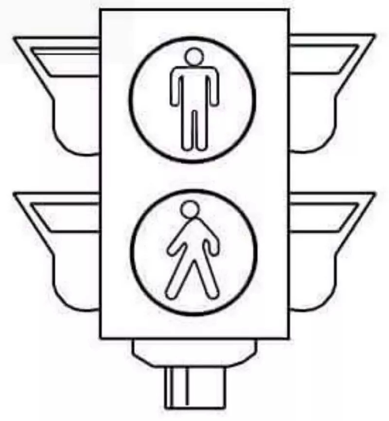 Nakreslete Semafor tisknutelné pro děti omalovánka