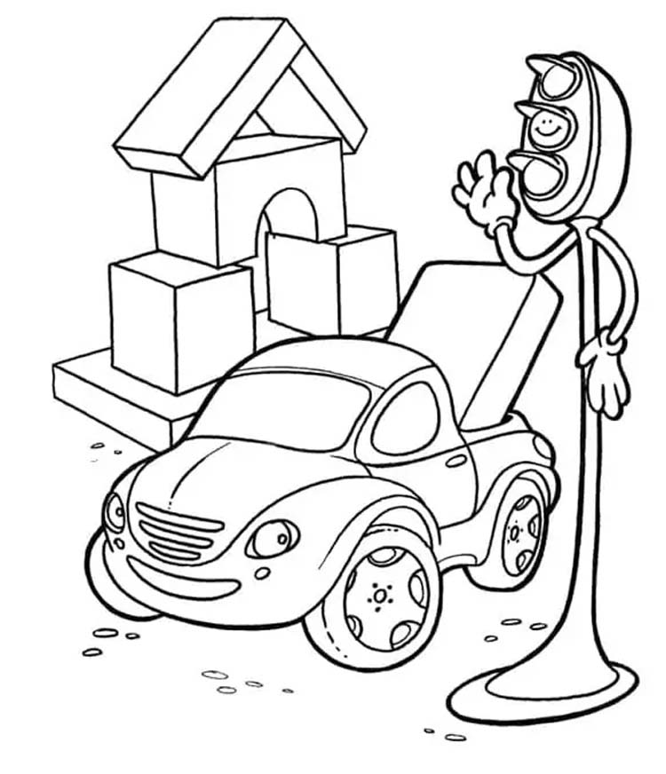 Nakreslete Semafor základní tisknutelné omalovánka