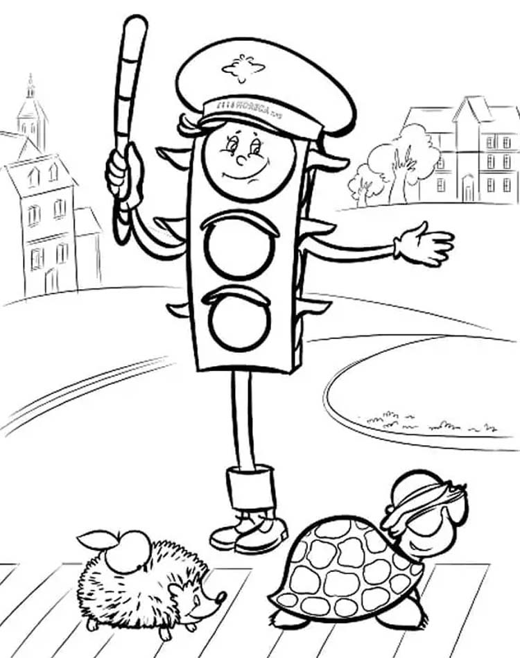 Nakreslete Semafor omalovánka