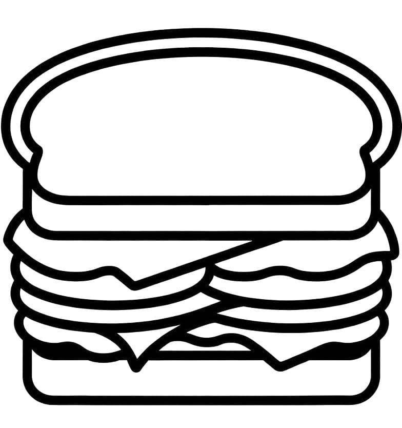 Nakreslete Sendvič snadný omalovánka