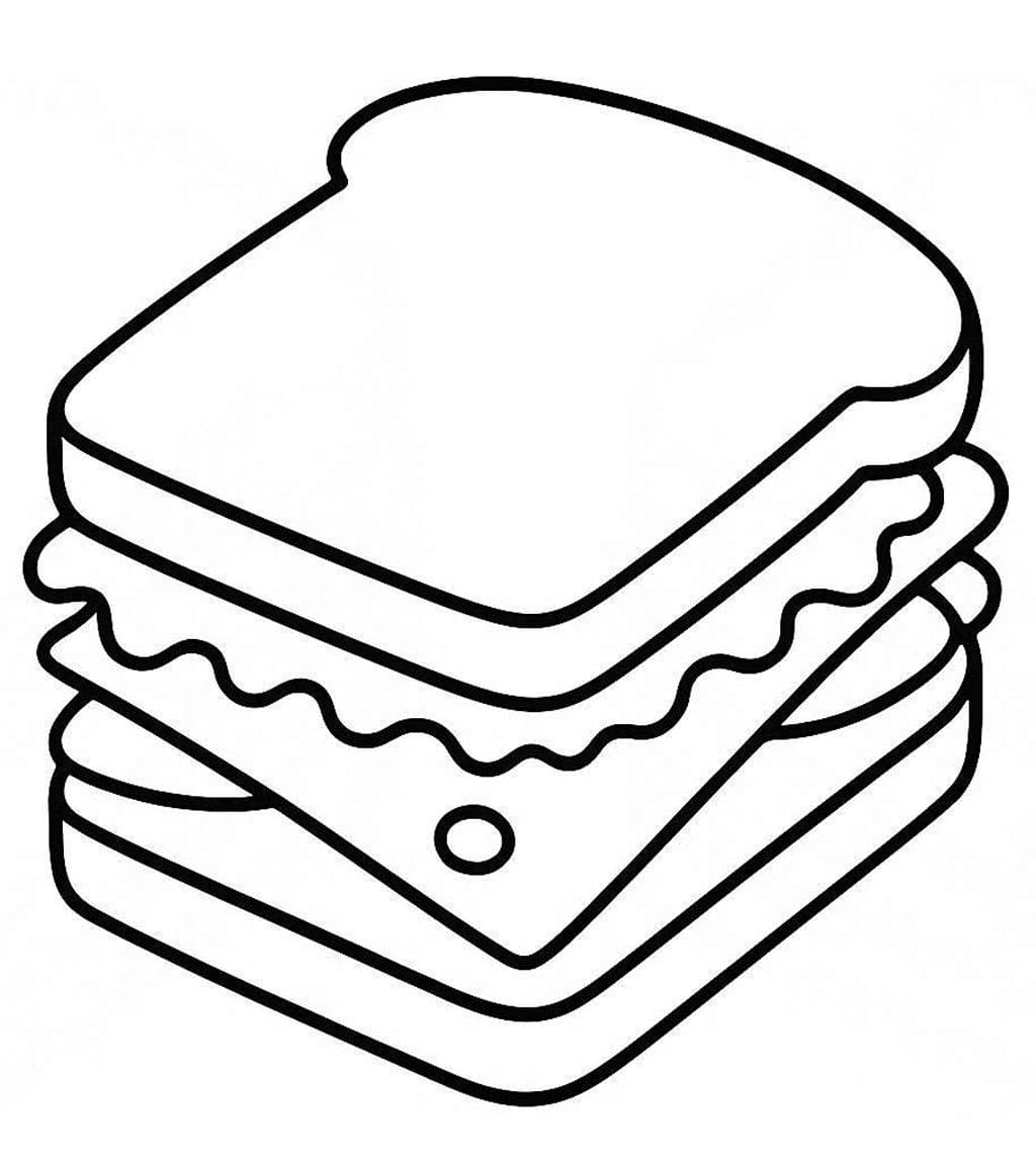 Nakreslete Sendvič tisknutelné pro děti omalovánka