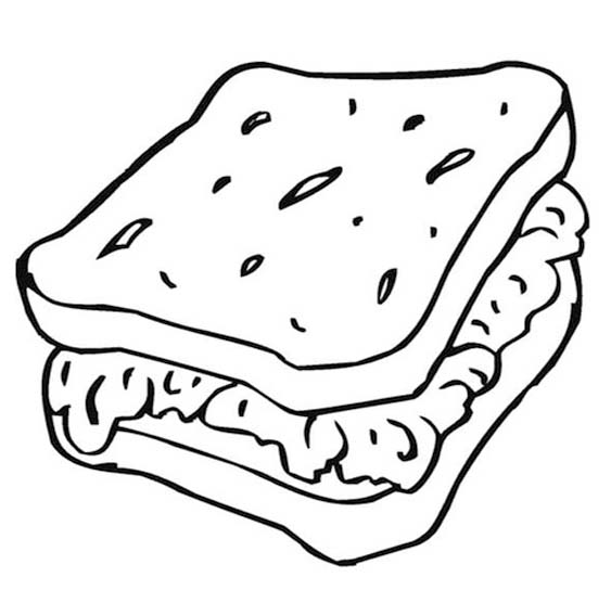 Nakreslete Sendvič zdarma prostý tisknutelné omalovánka