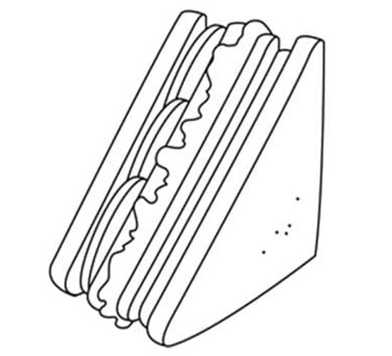 Nakreslete Sendvič zdarma snadný tisknutelné omalovánka