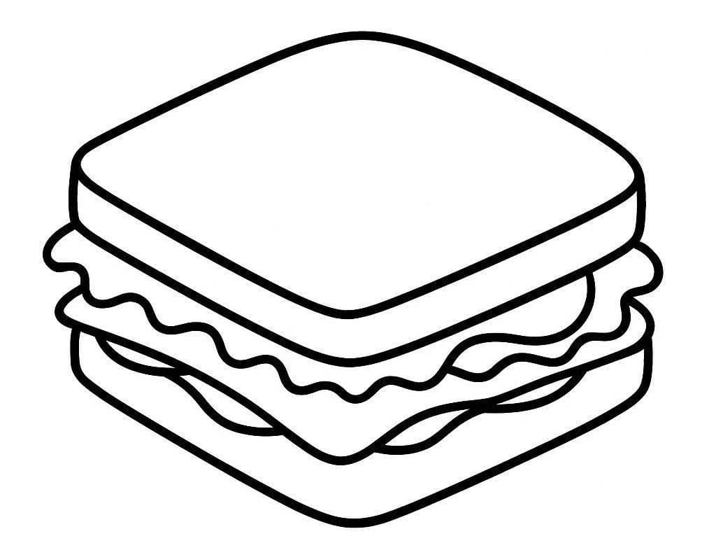 Nakreslete Sendvič zdarma snadný omalovánka