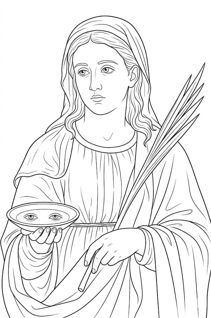 Nakreslete Svatá Lucie tisknutelné omalovánka