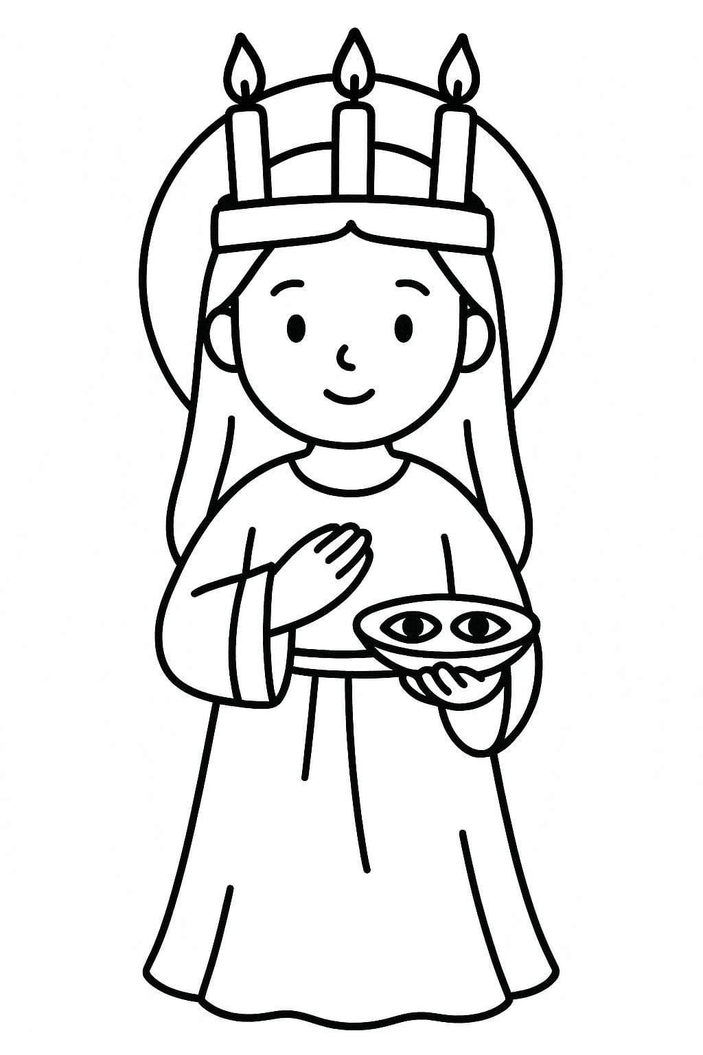 Nakreslete Svatá Lucie základní tisknutelné omalovánka