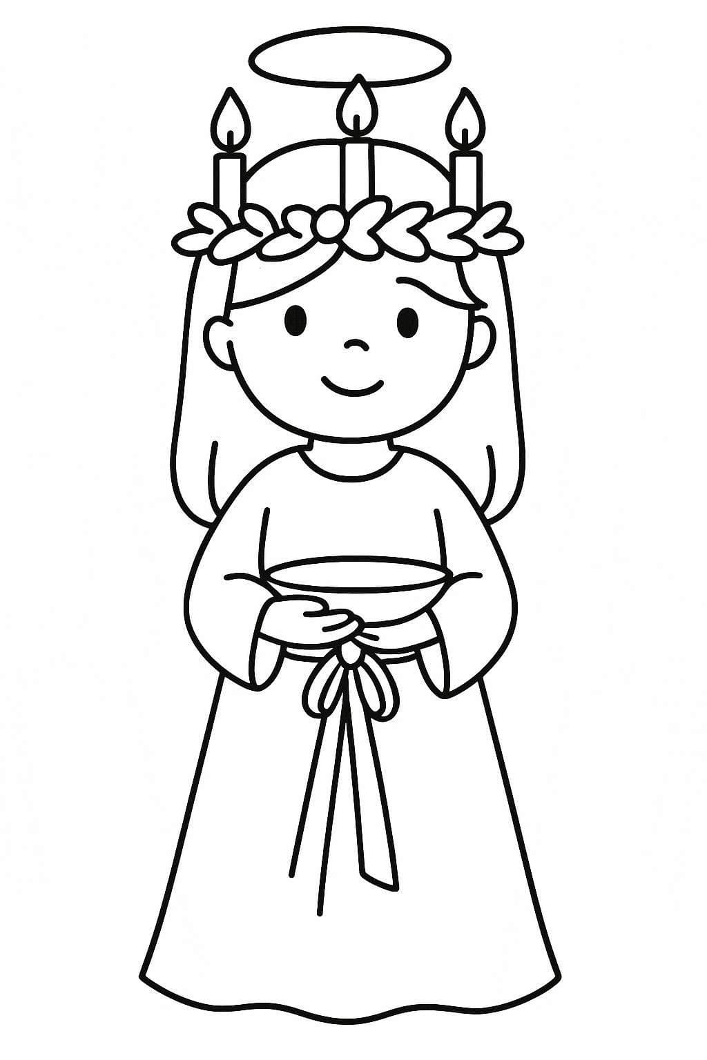 Nakreslete Svatá Lucie zdarma snadný tisknutelné omalovánka