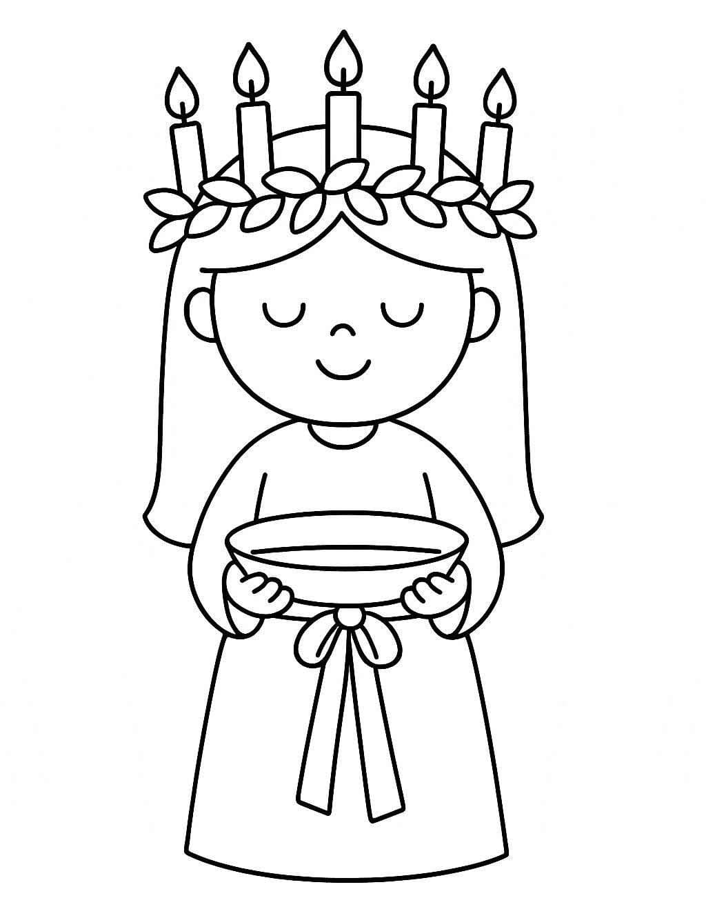 Nakreslete Svatá Lucie zdarma snadný omalovánka