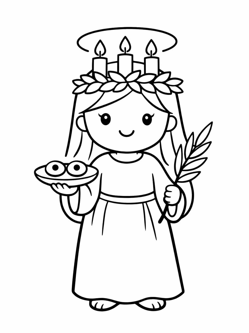 Nakreslete Svatá Lucie zdarma základní tisknutelné omalovánka