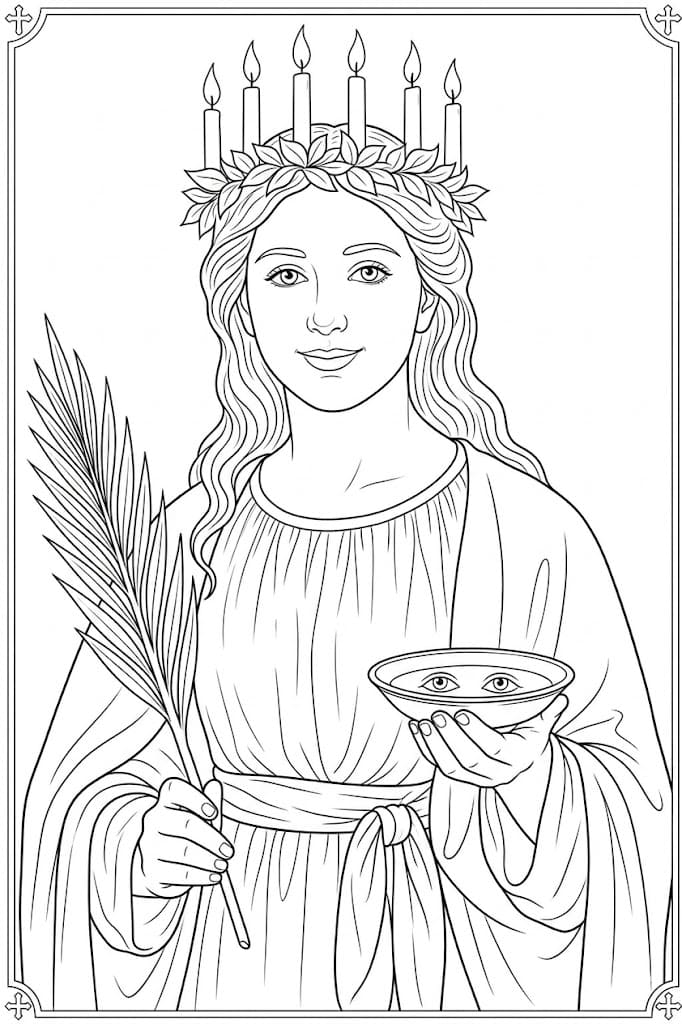 Nakreslete Svatá Lucie zdarma omalovánka