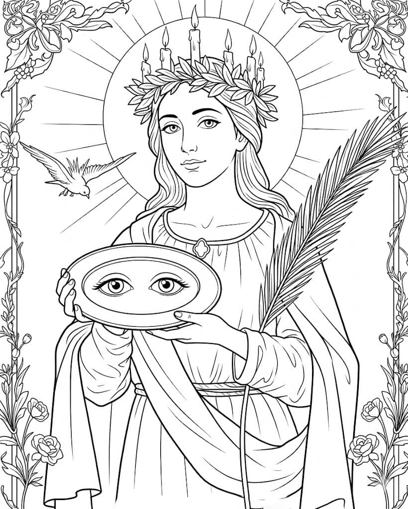 Nakreslete Svatá Lucie omalovánka