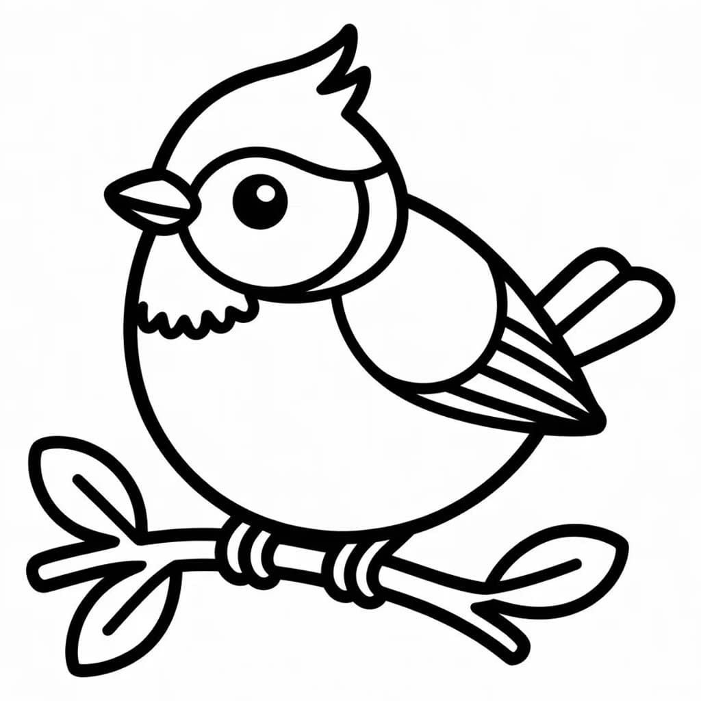 Nakreslete Sýkora prostý tisknutelné omalovánka